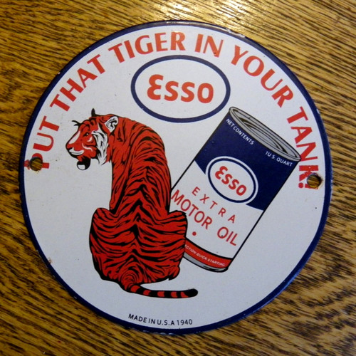 Esso porcelain door - porcelain, plate